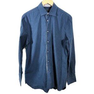 John Varvatos Blue Plaid Patterned Shirt